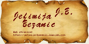 Jefimija Bežanić vizit kartica